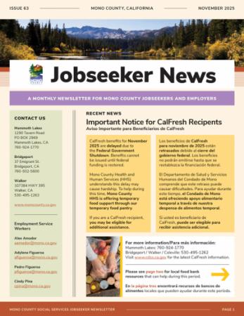 Jobseeker News November Cover Jobseeker News November Cover